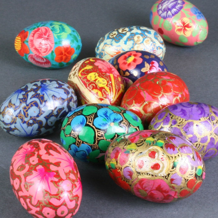 1.5" Hand Painted Wooden Eggs